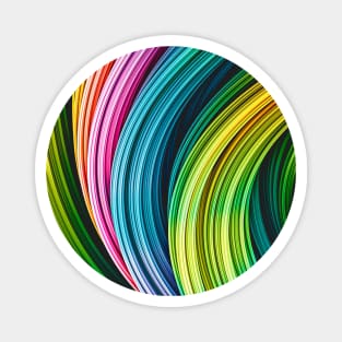 Green, Blue, Pink and Orange Colorful Abstract Art Strands Magnet